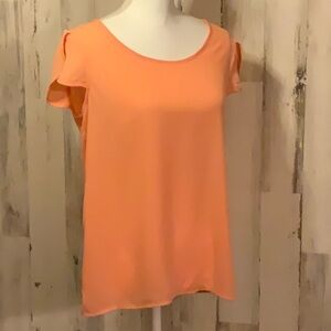 Charming Charlie Coral Short Sleeve Top